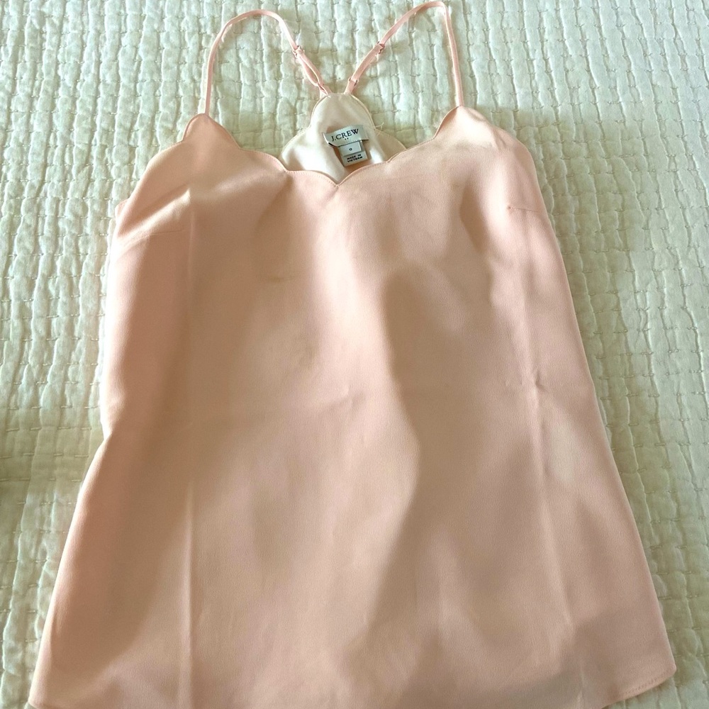 J. Crew Pink Scallop Camisole Tank Size XS